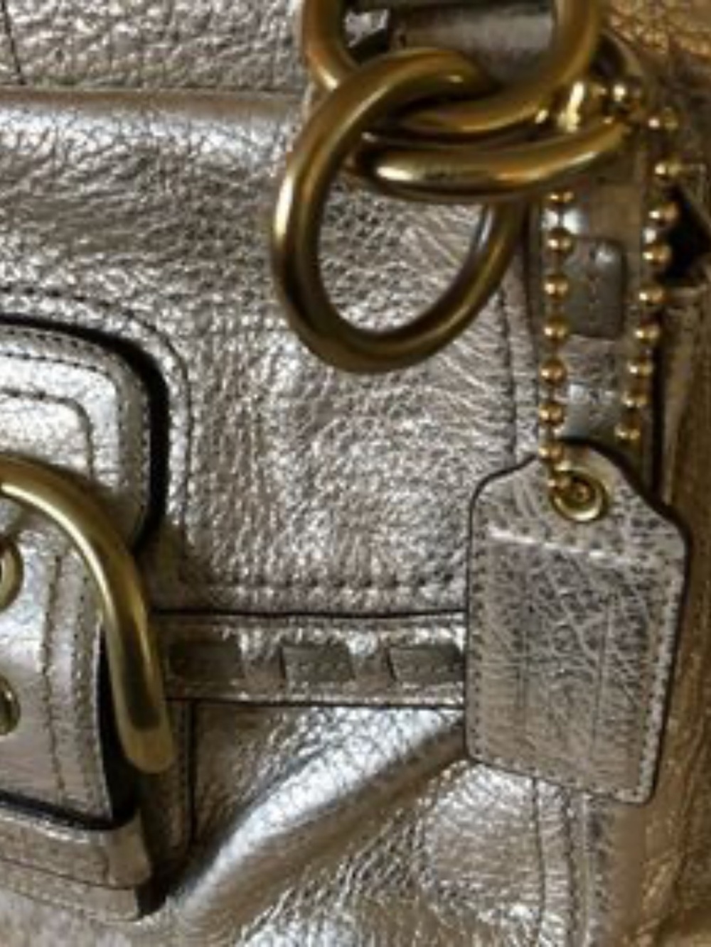 Coach Courtney Metallic Gold Soho Dome Large Satchel Shoulder Bag - Picture 8 of 13